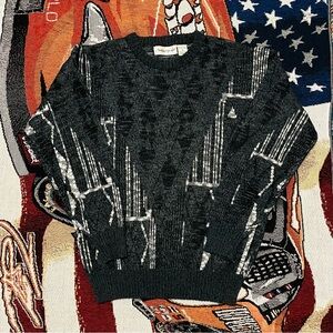 Vintage Michael Gerald Abstract Mens Sweater (M)